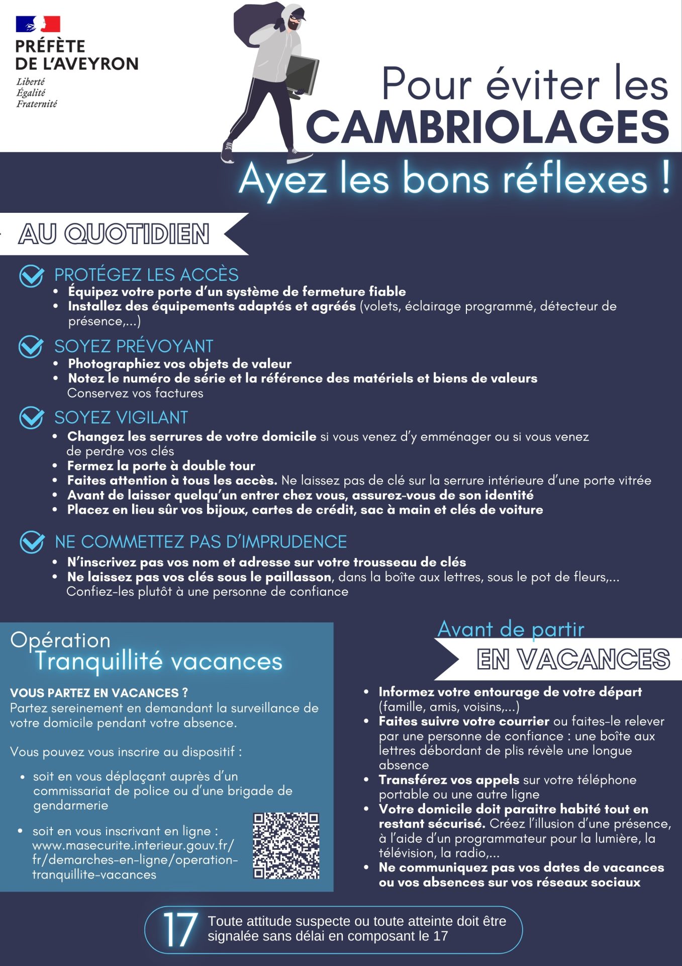 Lire la suite à propos de l’article POUR EVITER LES CAMBRIOLAGES