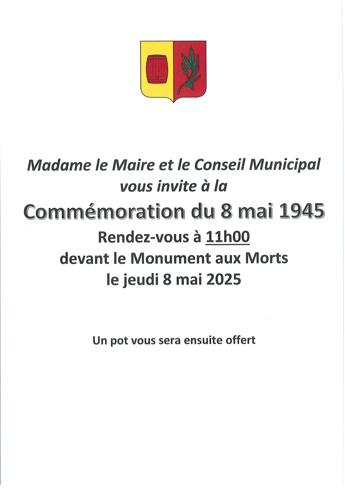 Lire la suite à propos de l’article COMMEMORATION DU 8 MAI 1945 A 11H